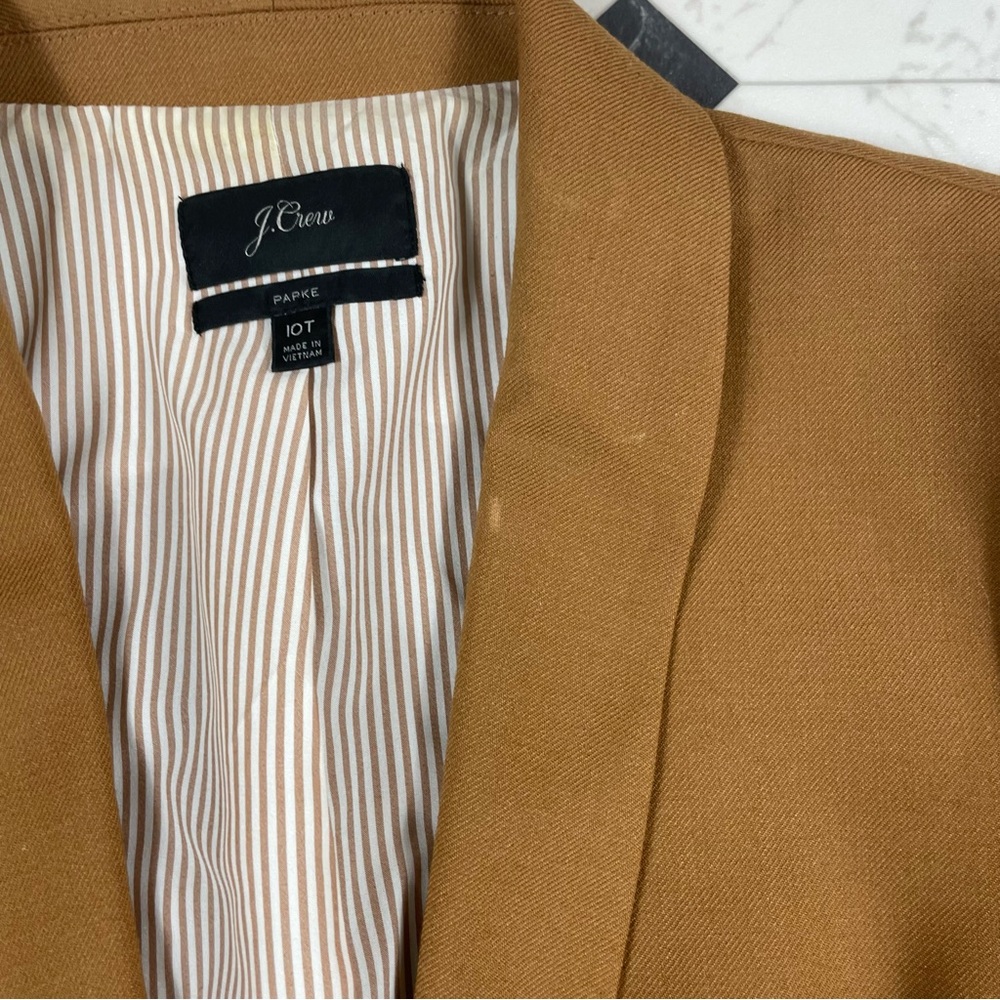 J.Crew Parke Blazer in Italian Stretch Wool Blend Women Sz 10 Tall Tan - Picture 10 of 10
